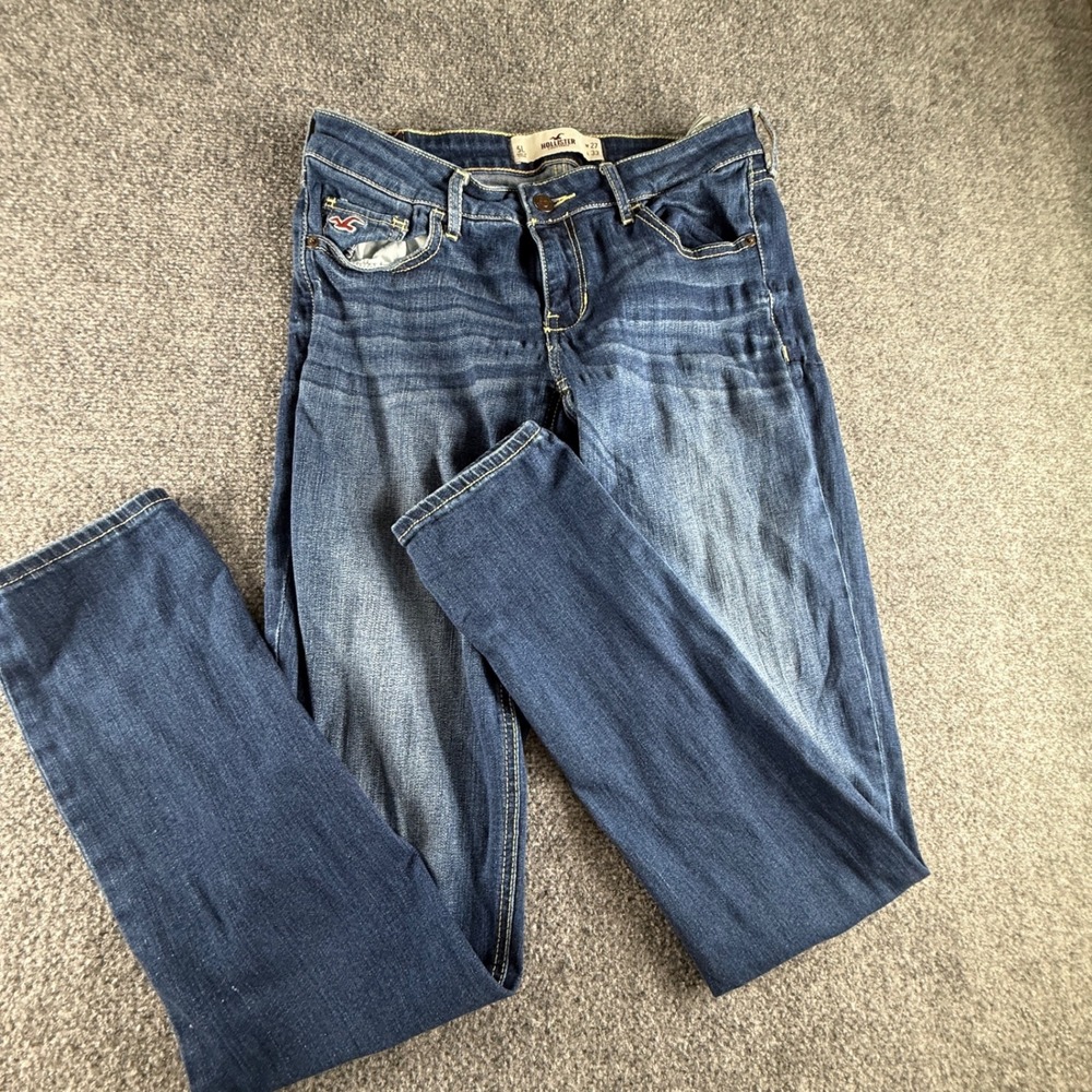 Hollister Low Rise Slim Dark Wash Blue Denim Jeans Size 5L W27 L32